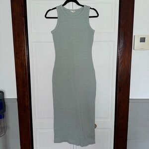 See You Monday Green knit bodycon sleeveless midi length dress size XL